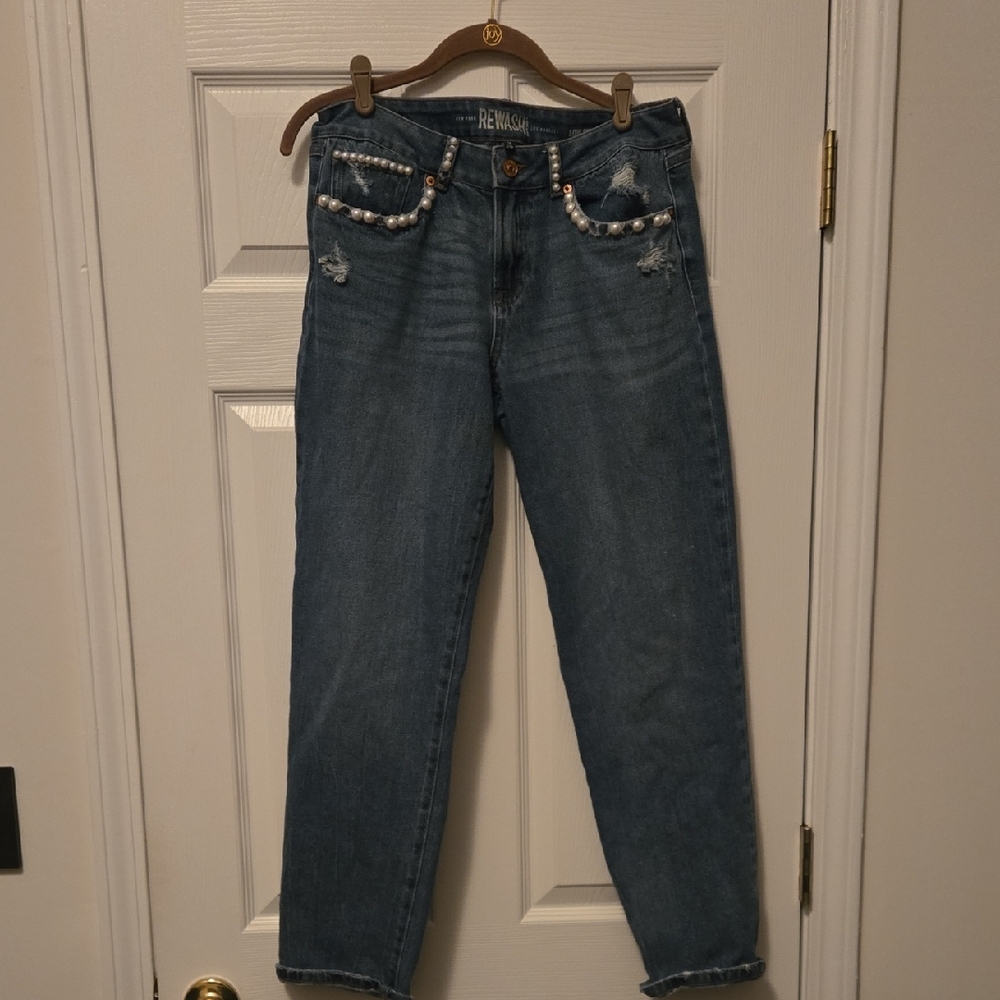Rewash Distressed Denim Boyfriend Jeans